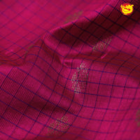 Dark pink with navy blue pure silk cotton saree - Thenianantham