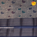 Gold With Navy Blue Chanderi Silk Saree - Thenianantham