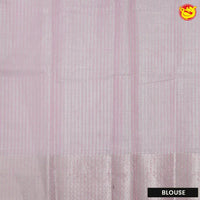 Baby pink linen tissue saree with embroidery - Thenianantham