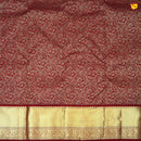 Dark Maroon With Floral Motifs Gold Zari Border Pure Kanjivaram Subhalaya Wedding Silk Saree - Thenianantham