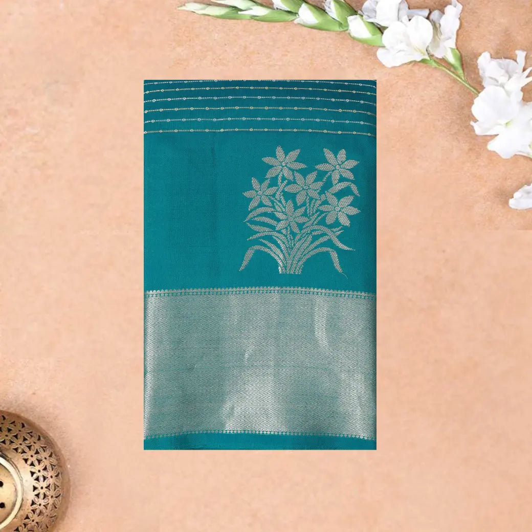 Turquoise Blue Soft Silk Saree