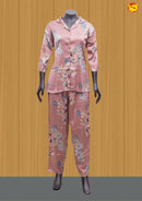 Peach Women Night Suit Printed - Thenianantham