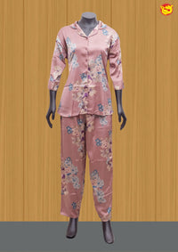 Peach Women Night Suit Printed - Thenianantham