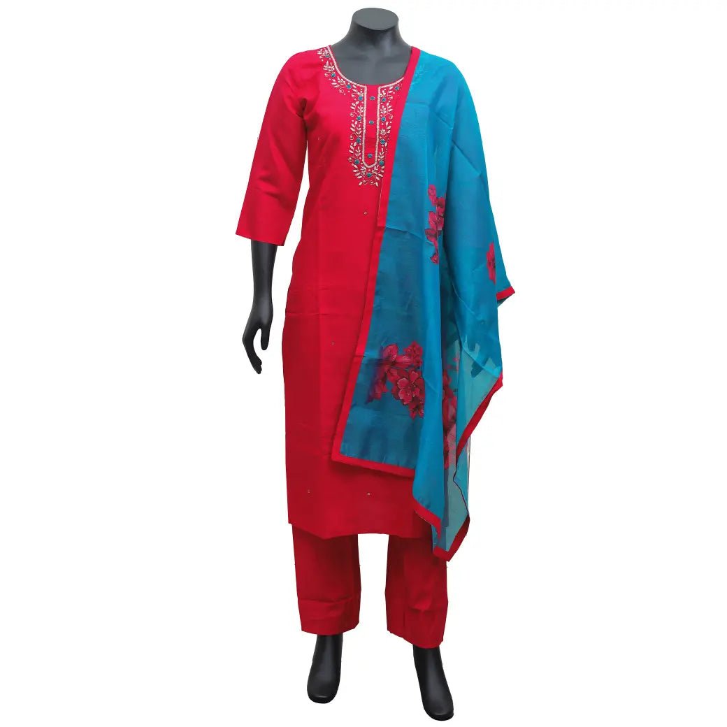 Red Ladies Branded Readymade Chudi Set