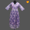 Lavender floral Printed Ladies Branded Readymade Long Top