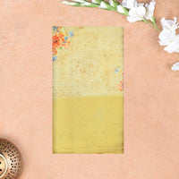 Butter Yellow  with Lemon Yellow Semi Burberry Silk Saree