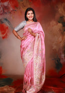 Pink  Colour Semi Dupion Saree