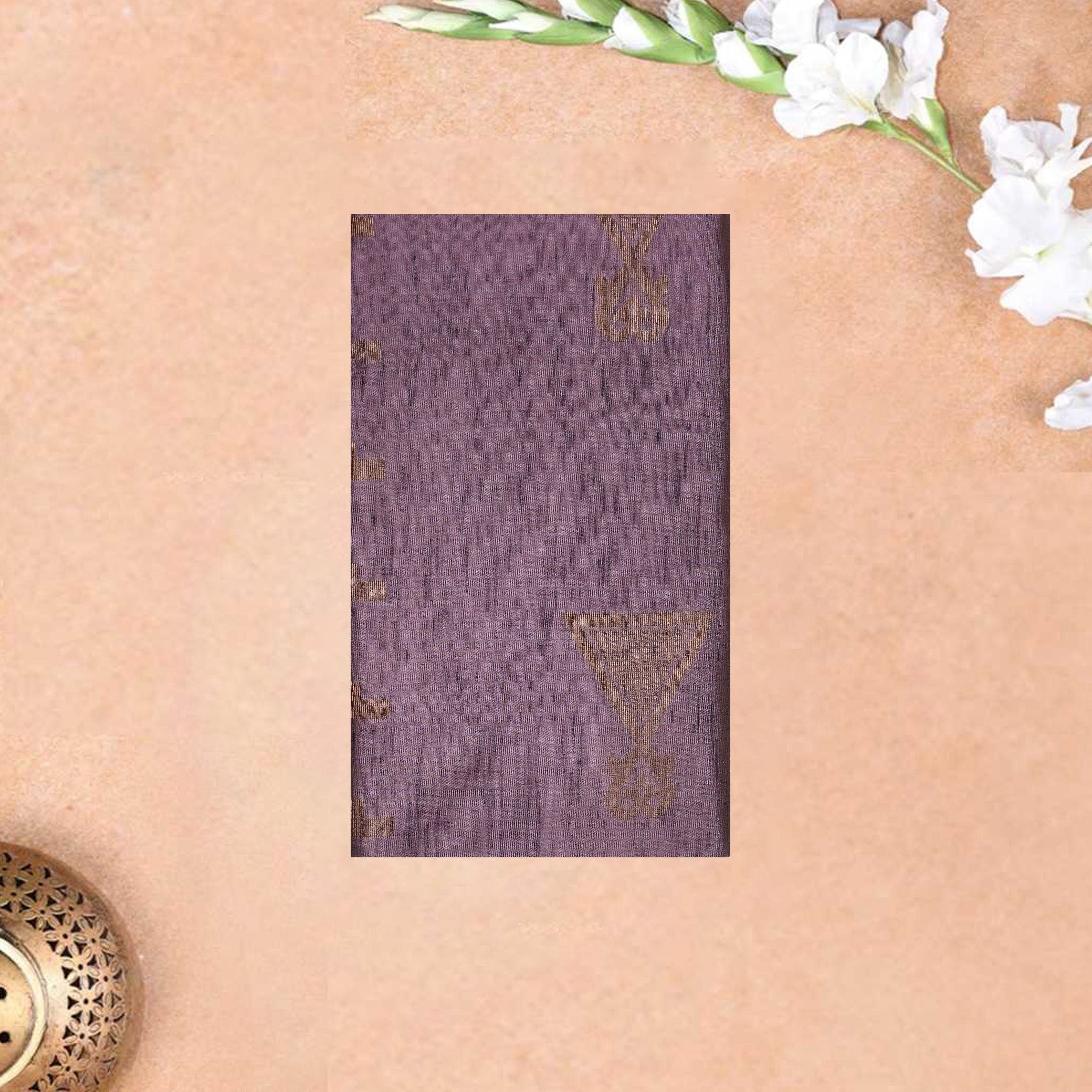 Lavender with Forest Green Soft Silk Saree
