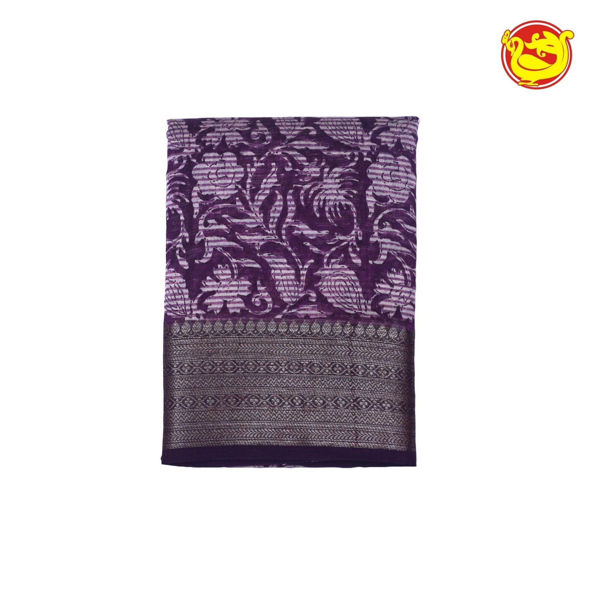 Dark Meganta Chanderi Silk Saree