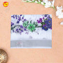White Floral Digital Printed Linen Saree