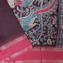 Dark Brown with Pink My sore Silk Saree