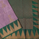Lavender with Forest Green Soft Silk Saree
