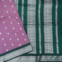 Onion Pink  With  Green  Premium Quality Kalyani Cotton Saree