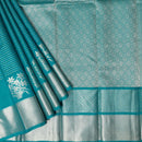 Turquoise Blue Soft Silk Saree