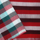 Multicolor Checked Linen Cotton Saree