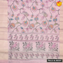 Pastel pink linen tissue saree with digital prints - Thenianantham