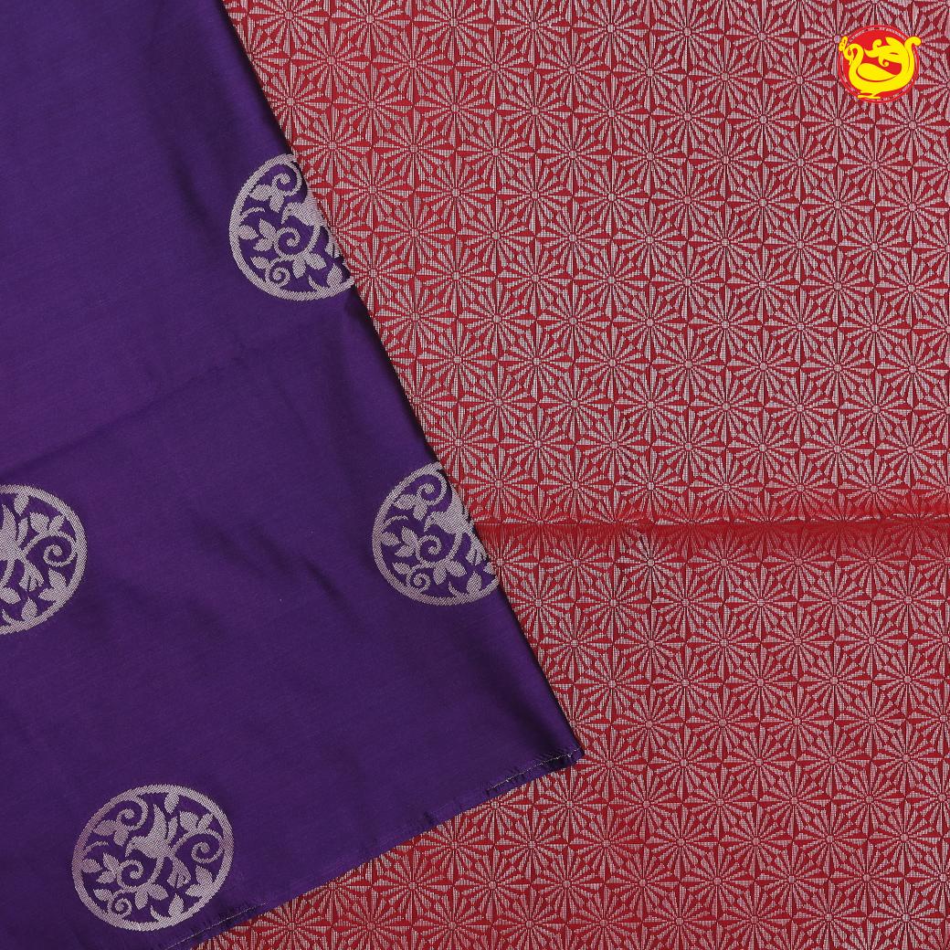 Dark Purple with Maroon Soft Silk Saree