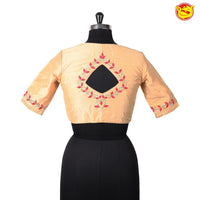 Sandal With Floral Embroidery Work Pure Cotton Ready made Blouse - Thenianantham