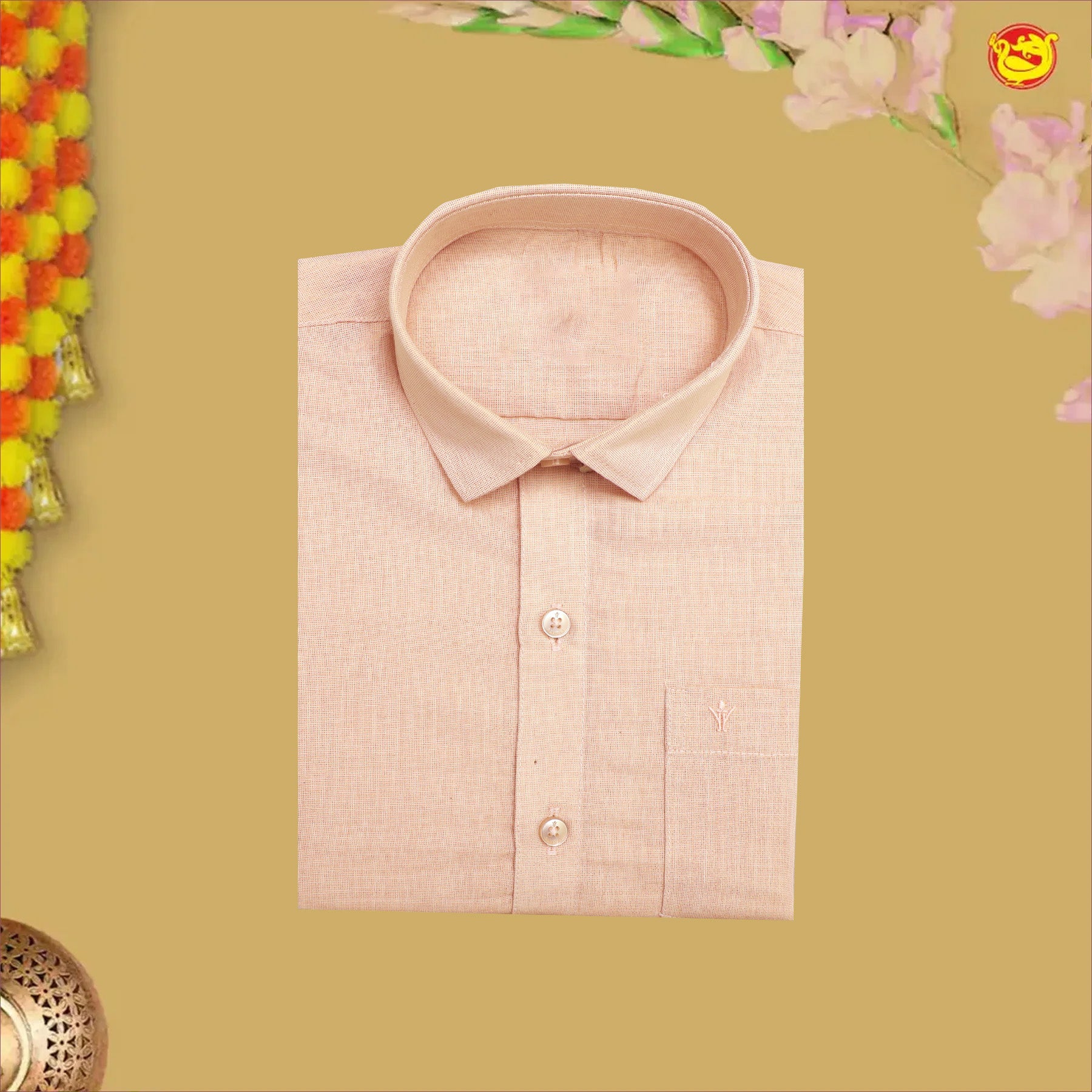 Light Cyan Blue Tissue  Boy’s  Readymade Shirt And Dhoti Set