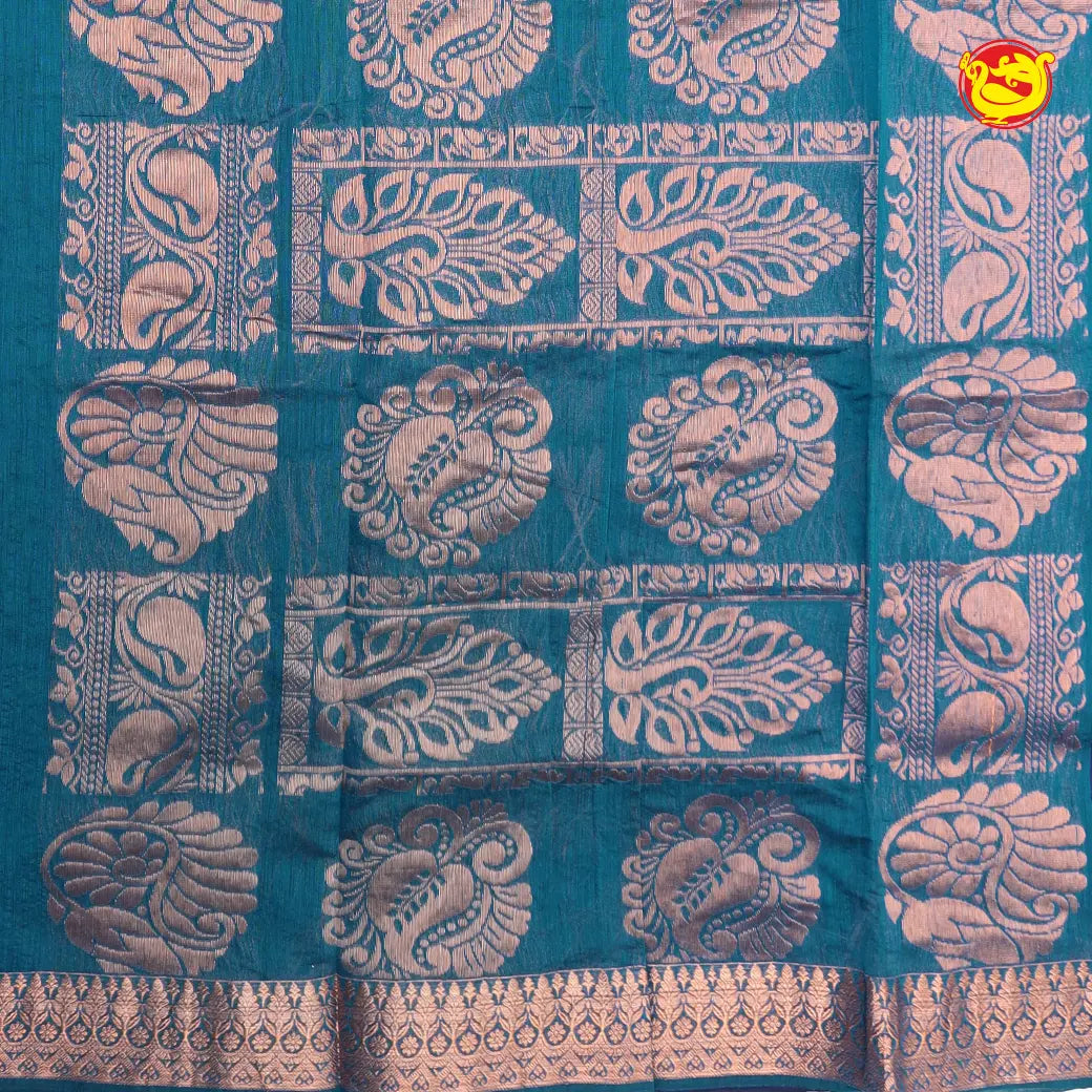 Deep Blue With Peacock Blue Kalyani Cotton Saree