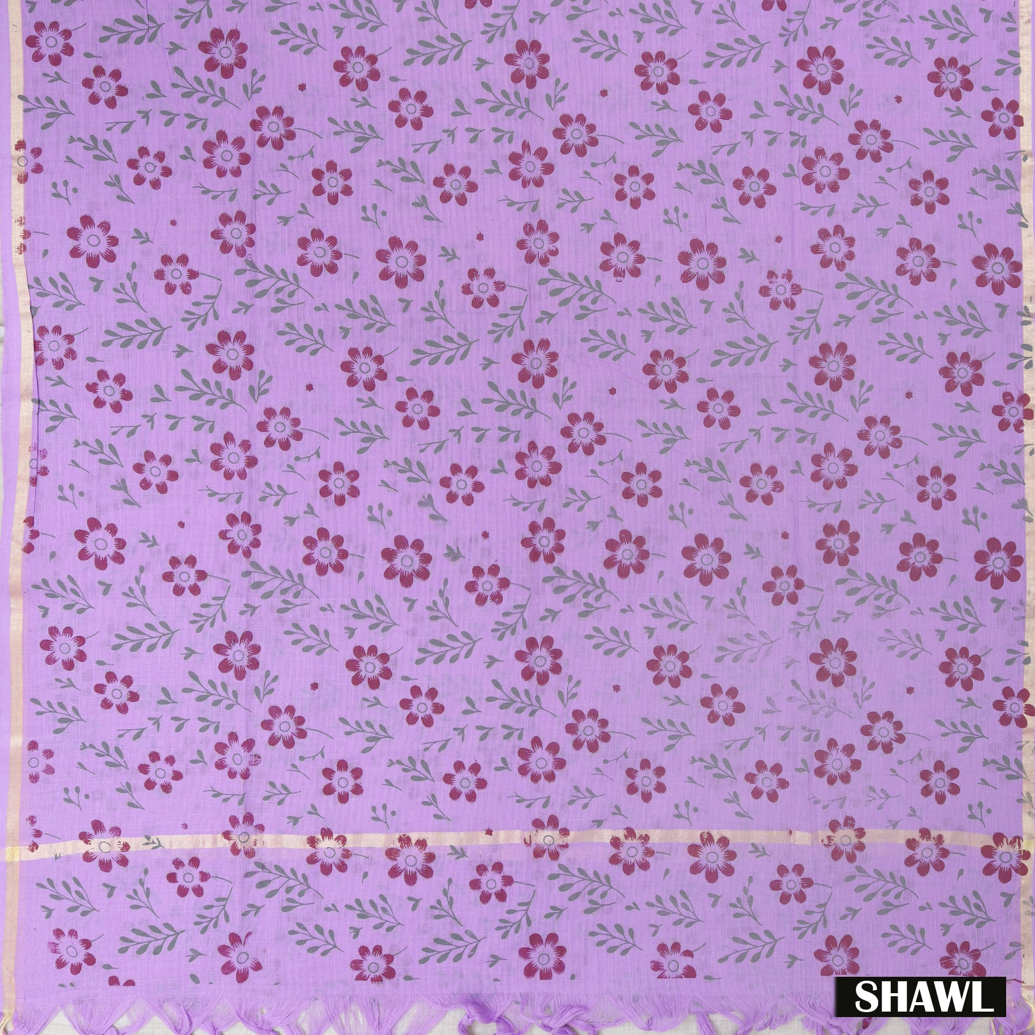 Dark Purple With Lavender Cotton Ladies Chudithar Material