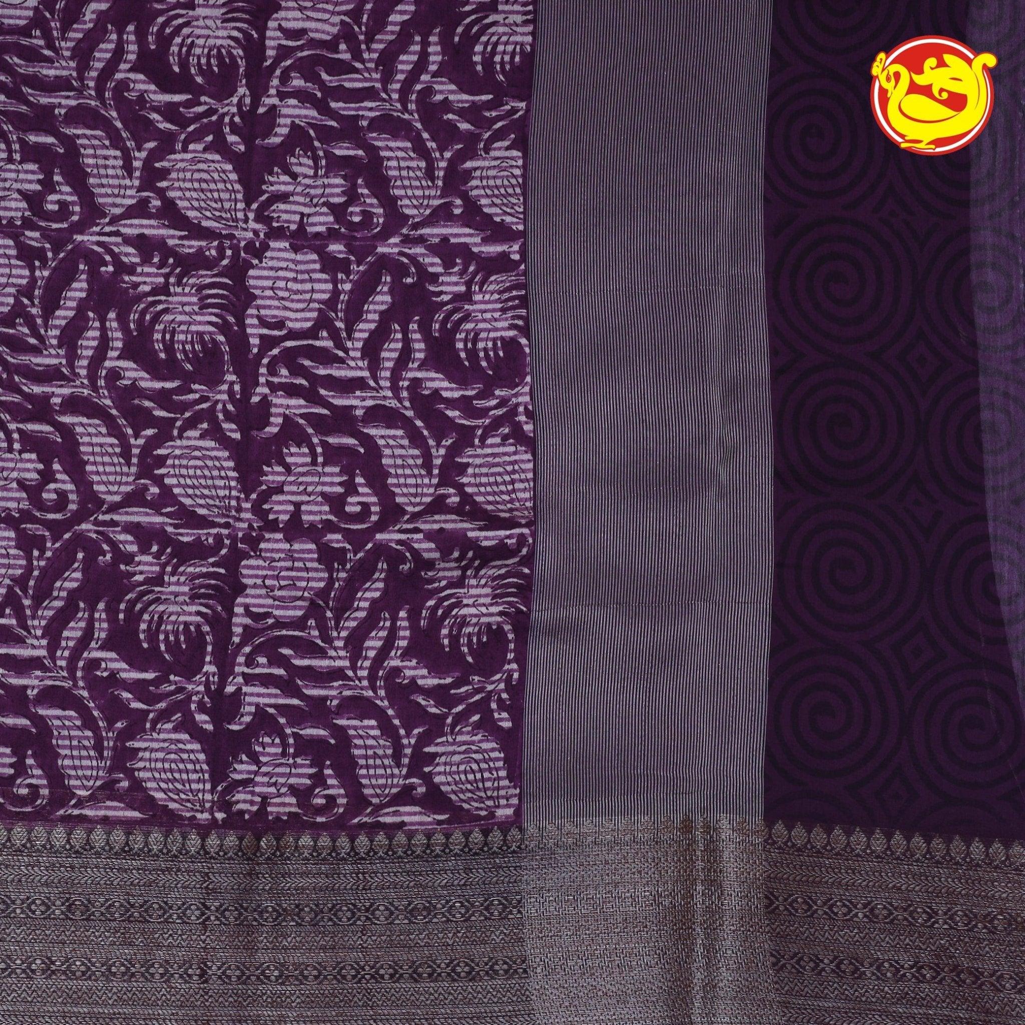 Dark Meganta Chanderi Silk Saree - Thenianantham