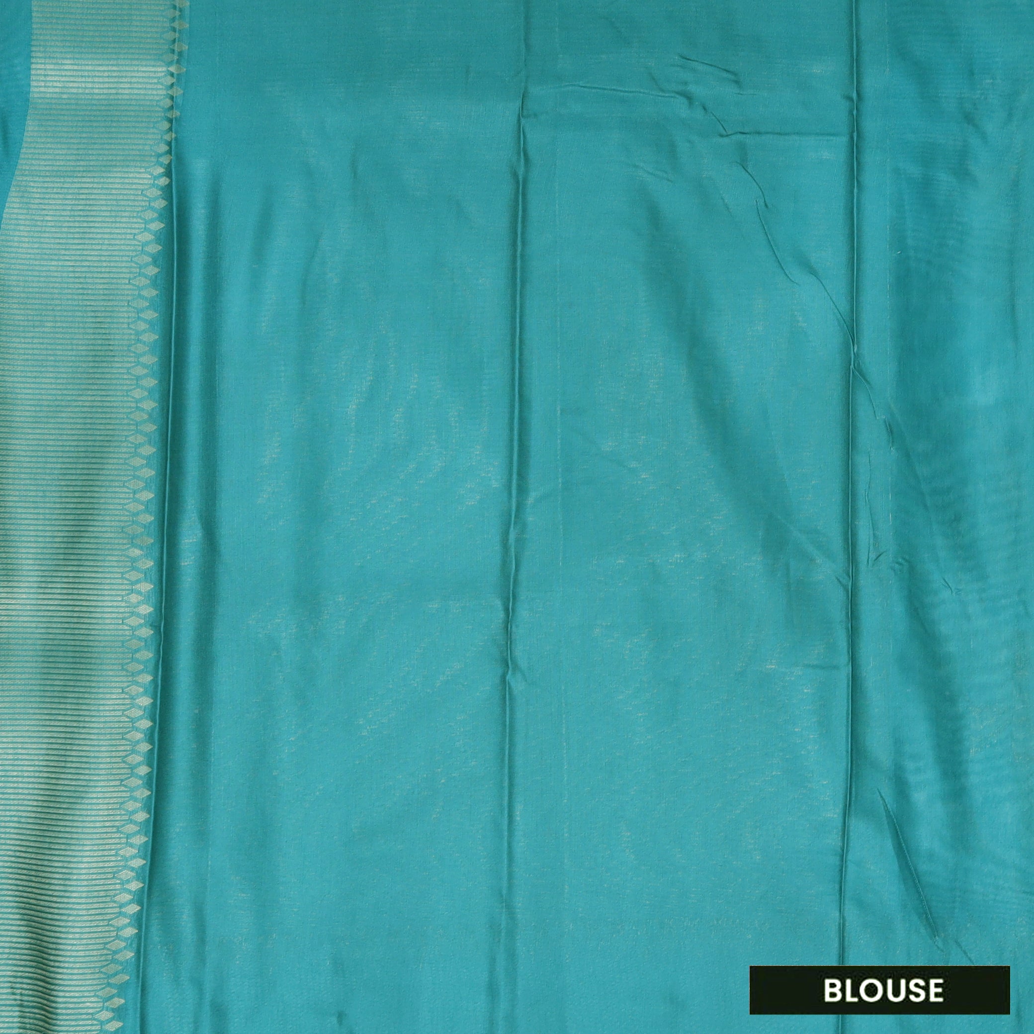Teal Blue With green Dola Silk
