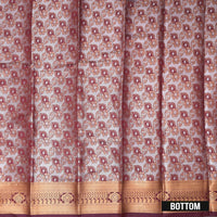 Wine, or Brown, with a prominent Gold pattern Art Pattu Pavadai Material