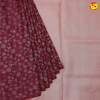 Magenta with beige pure soft silk saree - Thenianantham