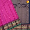 Dark pink with navy blue Gadwal silk saree