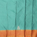Teal Green With Orange Border  Arani Silk Saree