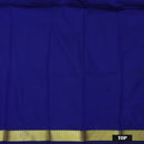 Light Blue With Royal Blue Colour Border Floral Design Traditional  Pattu Pavadai Material