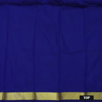 Light Blue With Royal Blue Colour Border Floral Design Traditional  Pattu Pavadai Material