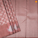 Red Wood With Silver Floral Leaf Motifs and Leaf Border Yuvana Pure Soft Silk Saree - Thenianantham