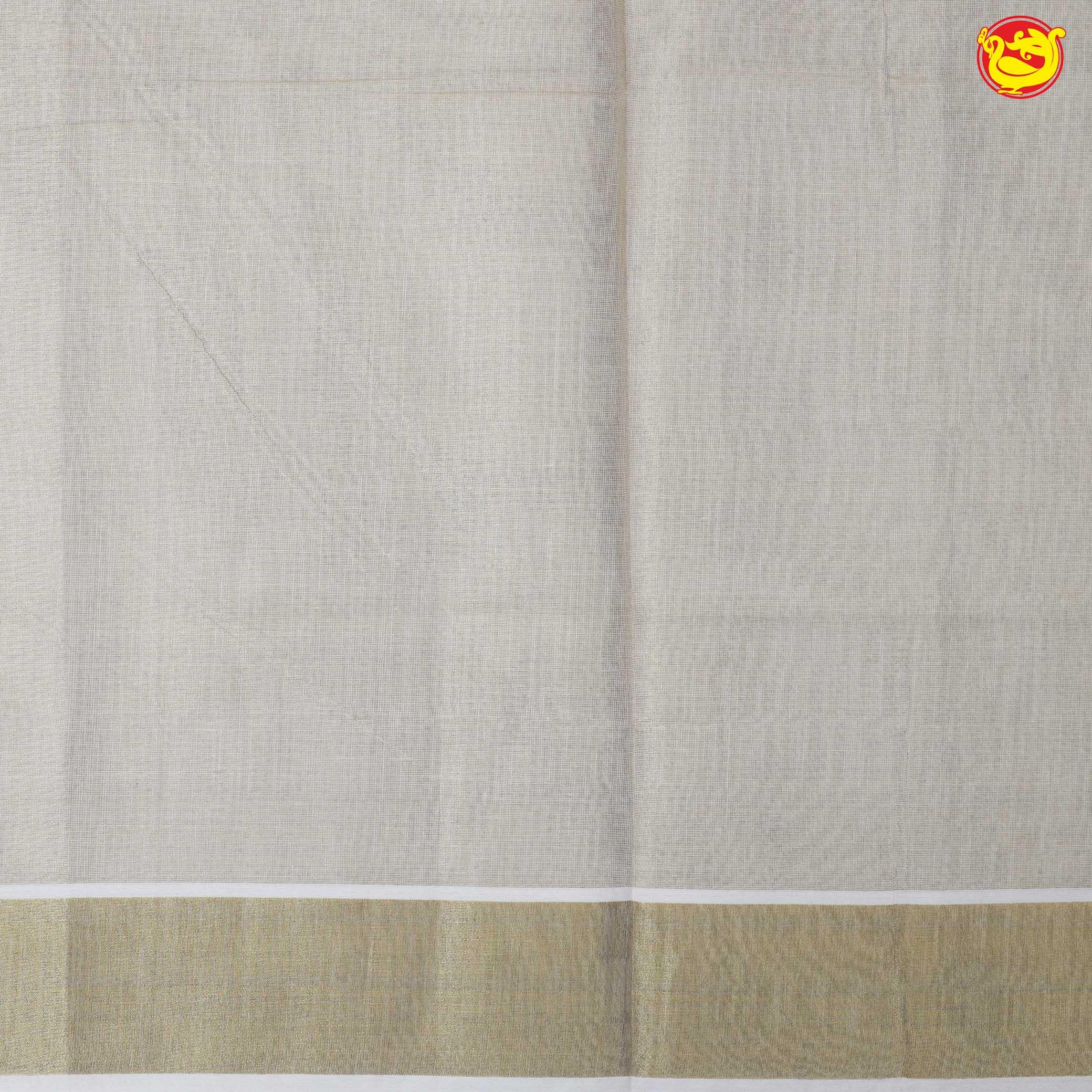 Southloom Exclusive Onam Kasavu Saree With Gold Zari Pattern (Matching Plain Blouse Included)