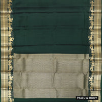 Bottle Green With Copper Zari Border Soft Silk Saree