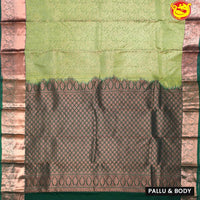 Pista Green with Dark Green Pure Kanchipuram Silk Saree