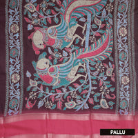 Dark Brown with Pink My sore Silk Saree
