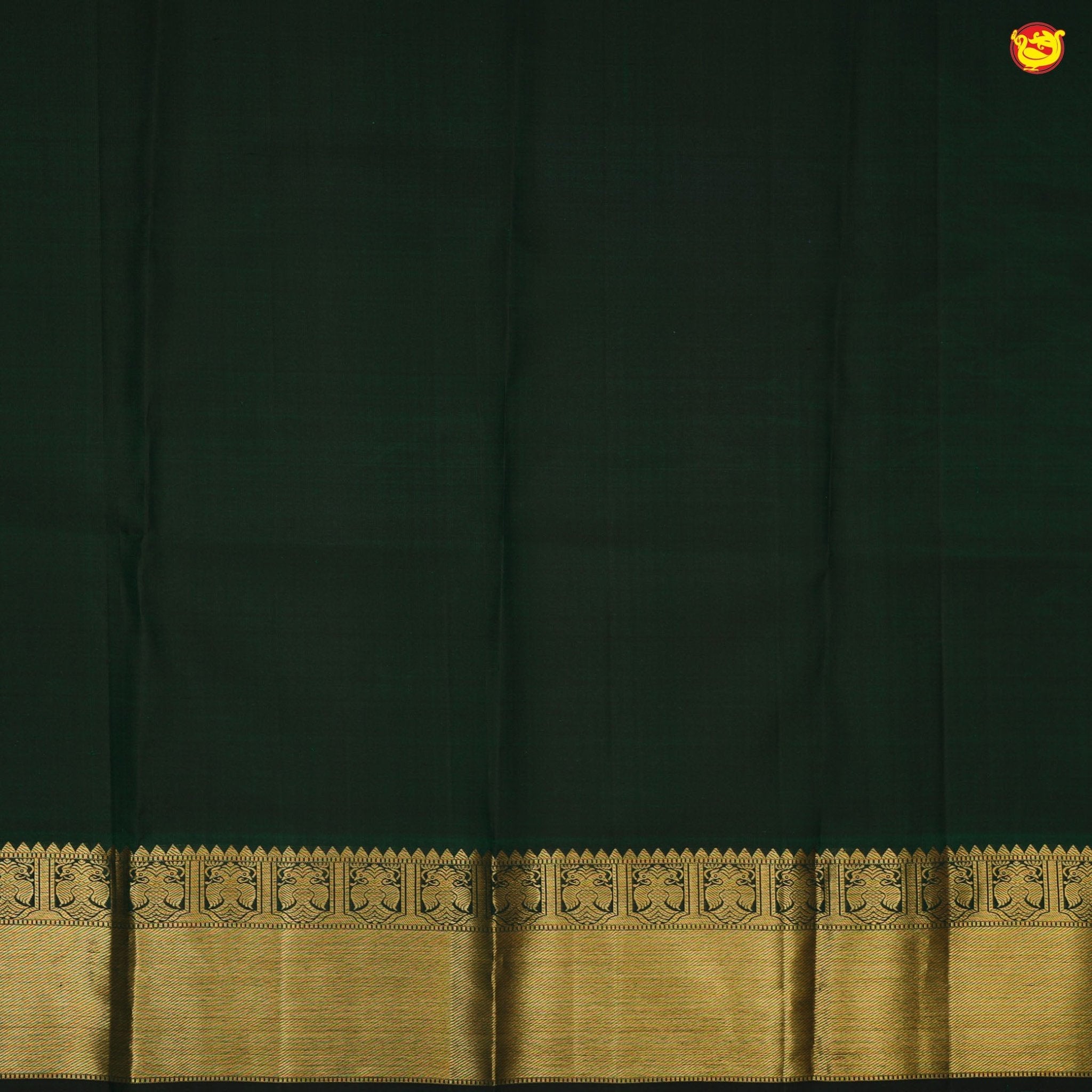 Bottle green subhalya pure silk saree - Thenianantham