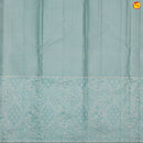 Wheat colour with baby blue border pure Kanchipuram silk saree - Thenianantham