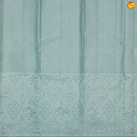 Wheat colour with baby blue border pure Kanchipuram silk saree - Thenianantham