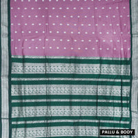 Onion Pink  With  Green  Premium Quality Kalyani Cotton Saree