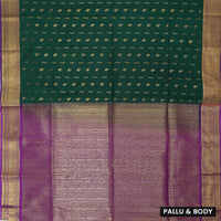 Dark Green With Purple Soft Silk Saree