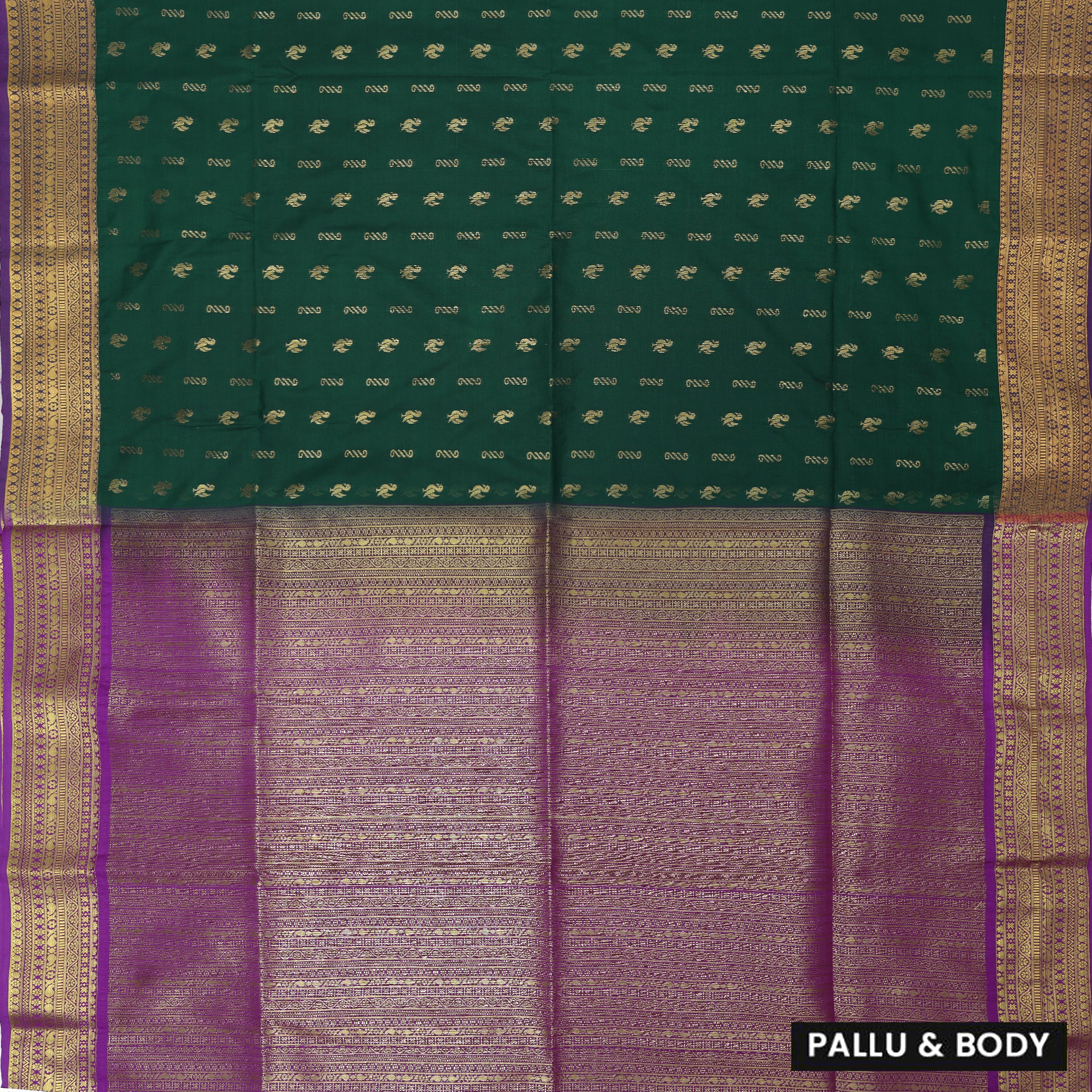 Dark Green With Purple Soft Silk Saree