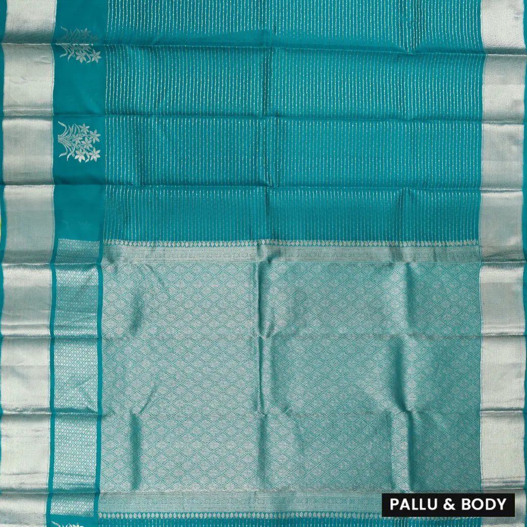 Turquoise Blue Soft Silk Saree