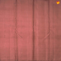 Red Wood With Silver Floral Leaf Motifs and Leaf Border Yuvana Pure Soft Silk Saree - Thenianantham