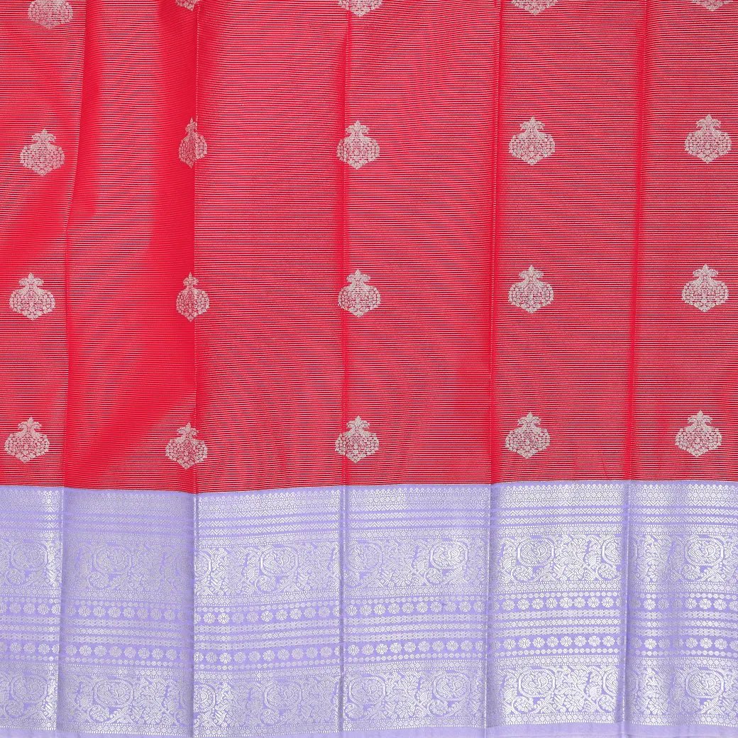 Red with Lavender Art Silk Saree