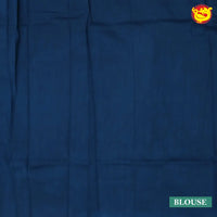 Navy Blue with White Half-Half Pure Mul Mul Cotton Saree with Blouse