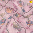 Pastel pink linen tissue saree with digital prints - Thenianantham