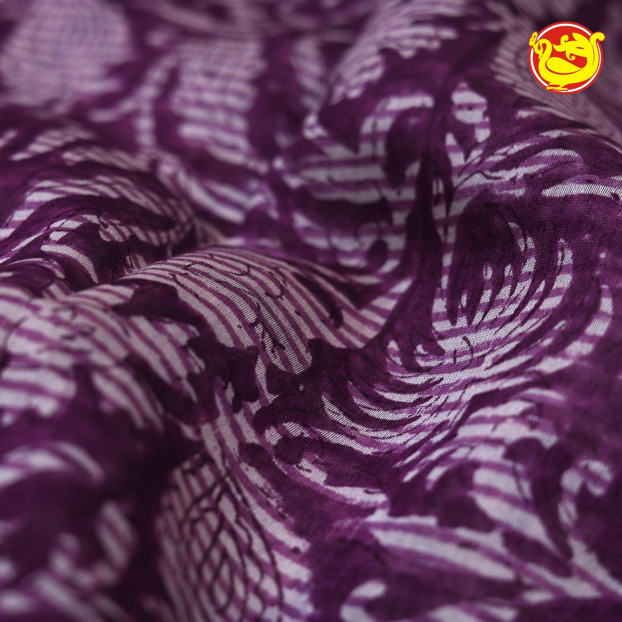 Dark Meganta Chanderi Silk Saree